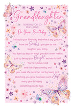 Load image into Gallery viewer, Granddaughter Birthday Card