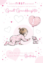 Load image into Gallery viewer, Great Granddaughter 1st Birthday Card