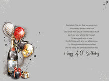 Load image into Gallery viewer, Grandson 40th Birthday Card