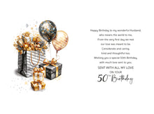 Load image into Gallery viewer, Husband 50th Birthday Card