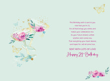 Load image into Gallery viewer, Granddaughter 21st Birthday Card