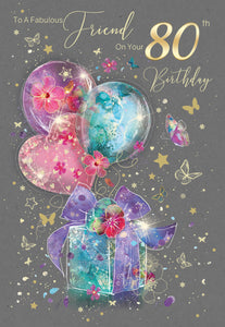 Friend 80th Birthday Card