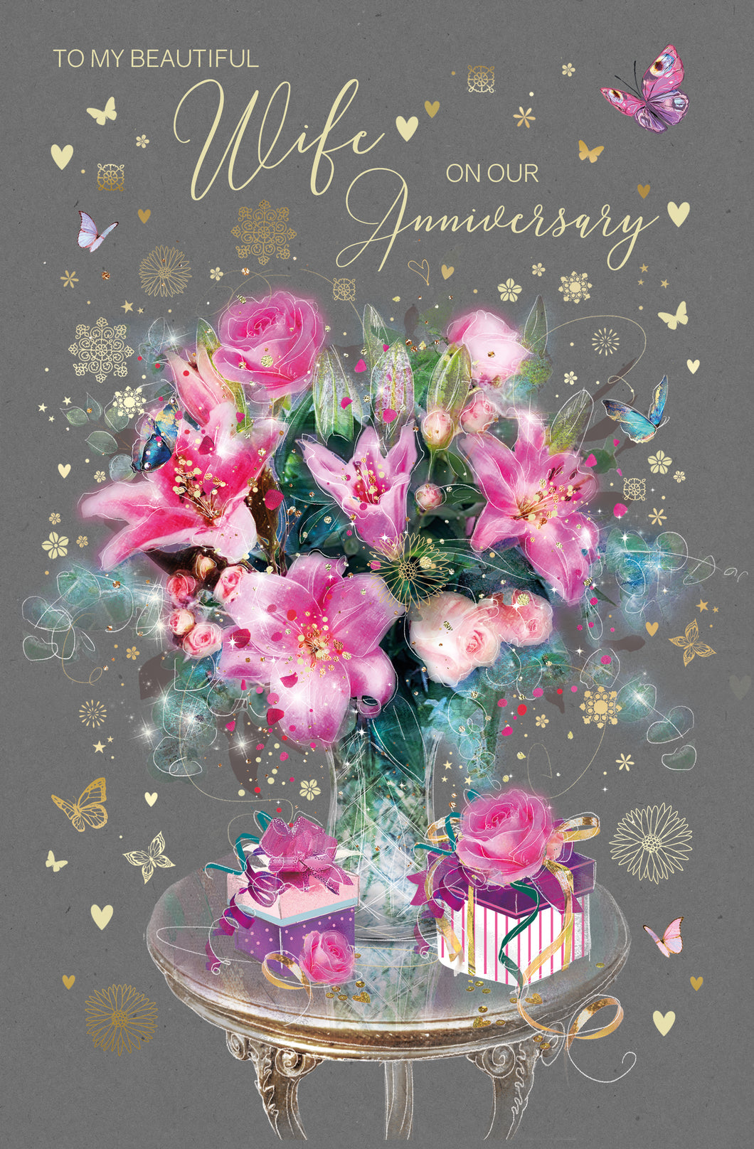 Wife Anniversary Luxury Large Card