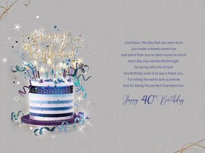 Grandson 40th Birthday Card