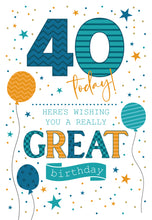 Load image into Gallery viewer, 40th Birthday Card
