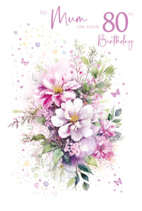Mum 80th Birthday Card