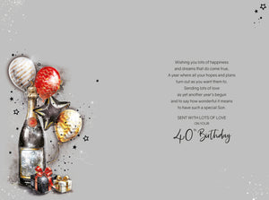 Son 40th Birthday Card