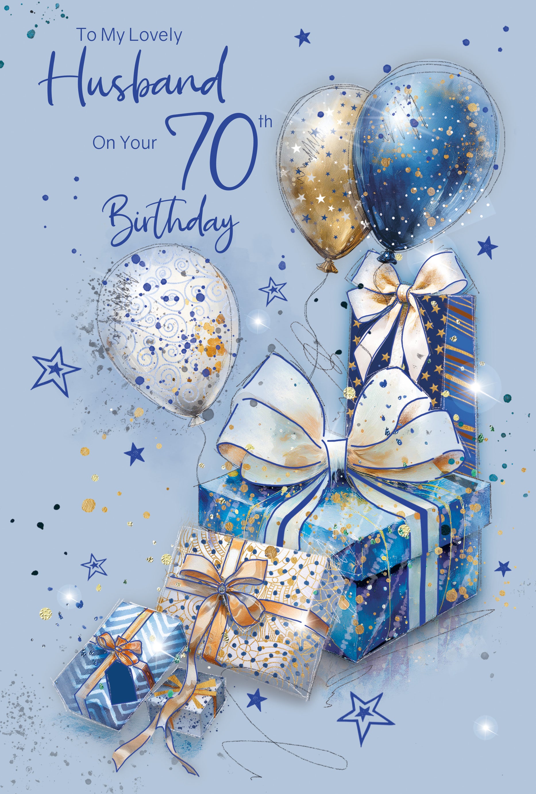 UK Greetings Husband Birthday Card - Blue Heart - Thinking Of You Range