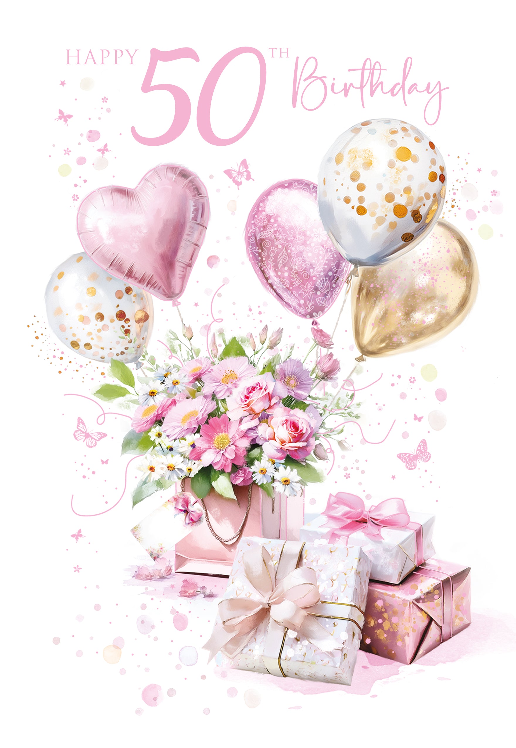 Cherry Orchard Geburtstagskarte Zum 50. Geburtstag Der Mutter | Grace-Reihe Mit Goldfolie | Inkl. Goldfarbenem Umschlag