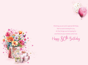 Sister 80th Birthday Card