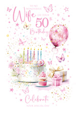 Load image into Gallery viewer, Wife 50th Birthday Card
