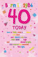 Load image into Gallery viewer, 40th Female 1986
