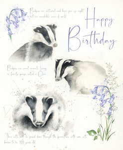 Happy Birthday Card - Badgers
