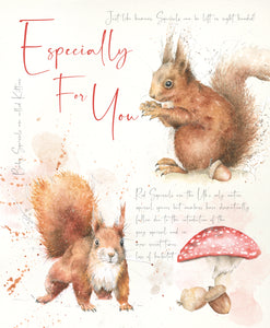 Happy Birthday Card - Red Squirrel