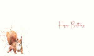 Happy Birthday Card - Red Squirrel