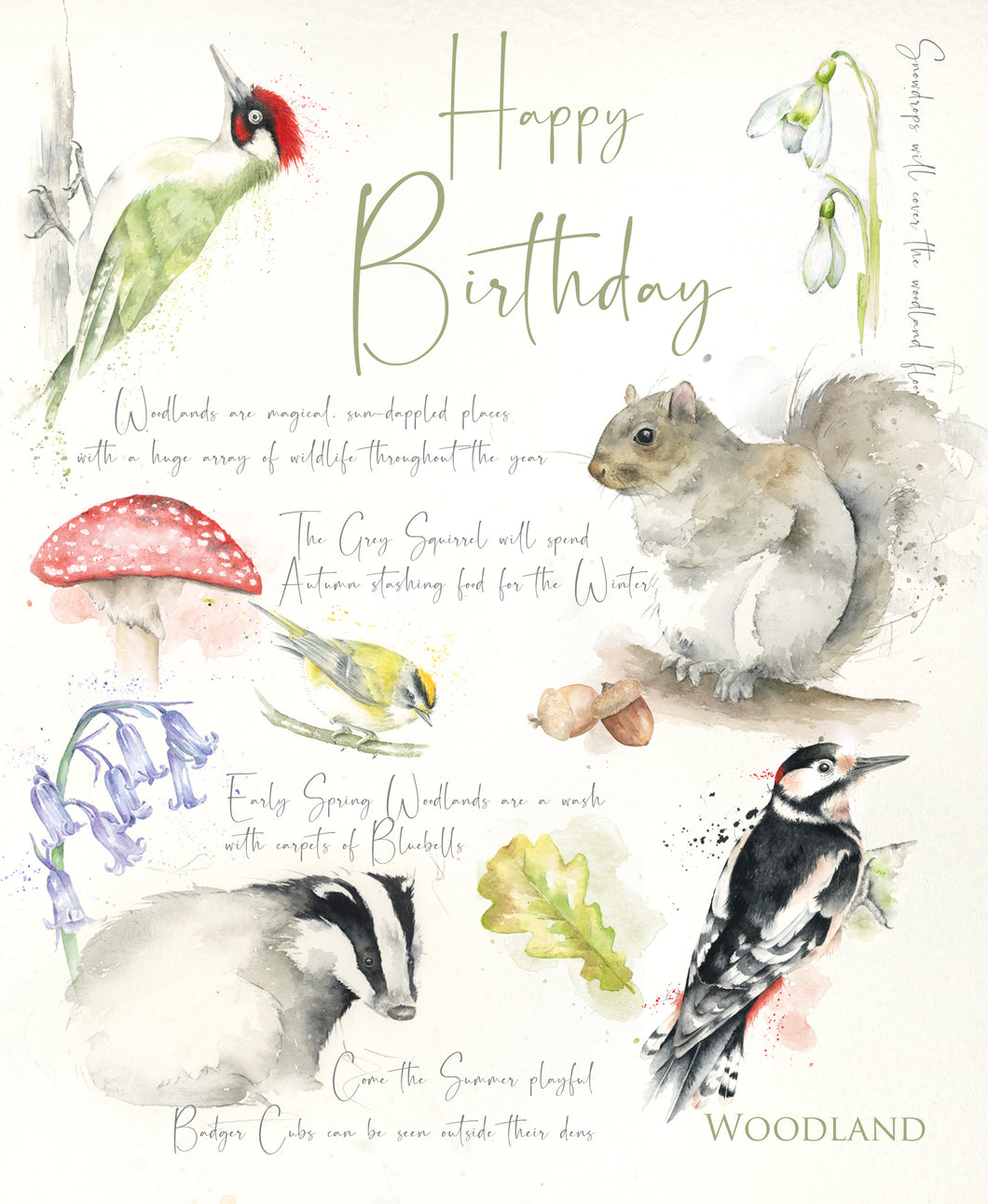 Happy Birthday Card - Woodland