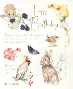 Happy Birthday Card - Hedgerow