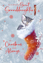 Load image into Gallery viewer, Great Granddaughter Christmas Card
