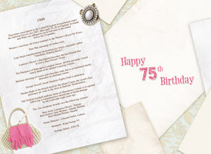 75th Birthday female - Born in 1949