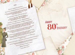 80th Birthday female - Born in 1944