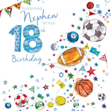 Load image into Gallery viewer, Nephew 18 Years Old Birthday Card
