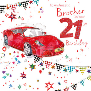 Brother 21 Years Old Birthday Card