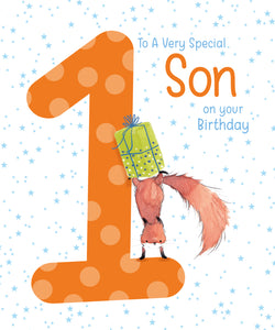 Son 1st Birthday Card - Greeting Cards