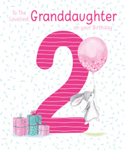 Load image into Gallery viewer, Granddaughter 2nd Birthday Card - Greeting Cards
