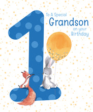 Load image into Gallery viewer, Grandson 1st Birthday Card - Greeting Cards
