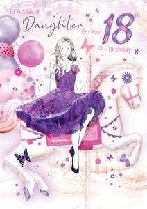Daughter 18th Birthday Card - Birthday Card