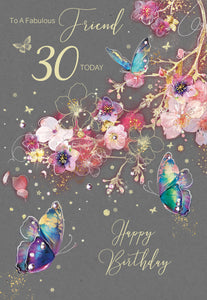 Friend 30th Birthday Card - Birthday Card
