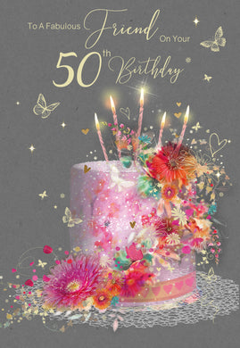 Friend 50th Birthday Card - Birthday Card
