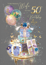 Load image into Gallery viewer, Wife 50th Birthday Card
