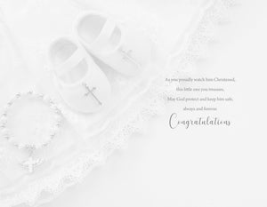 Christening Boy - New Baby Card