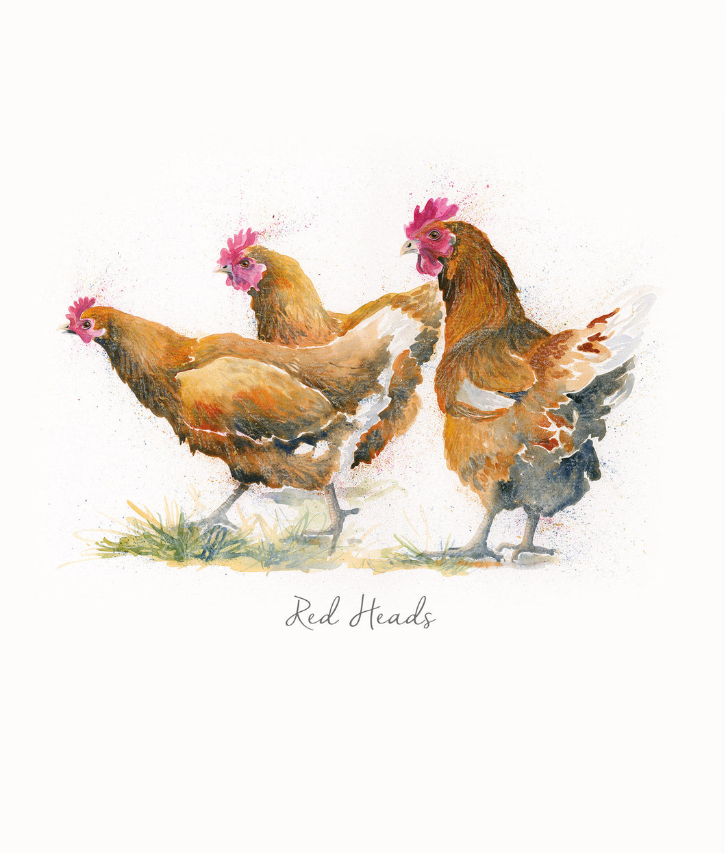 Red Heads - Blank Greeting Card