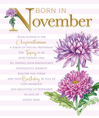 November Birthday - Birthday Wishes Card