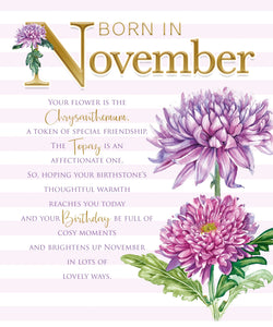 November Birthday - Birthday Wishes Card