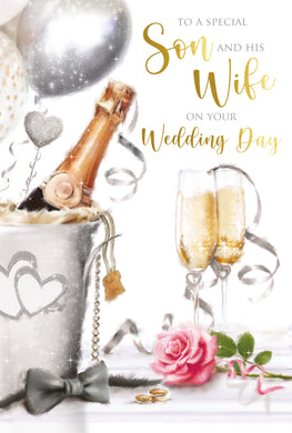 Son and his Wife Wedding Day - Wedding Day Card