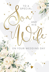 Son and his Wife Wedding Day - Wedding Day Card