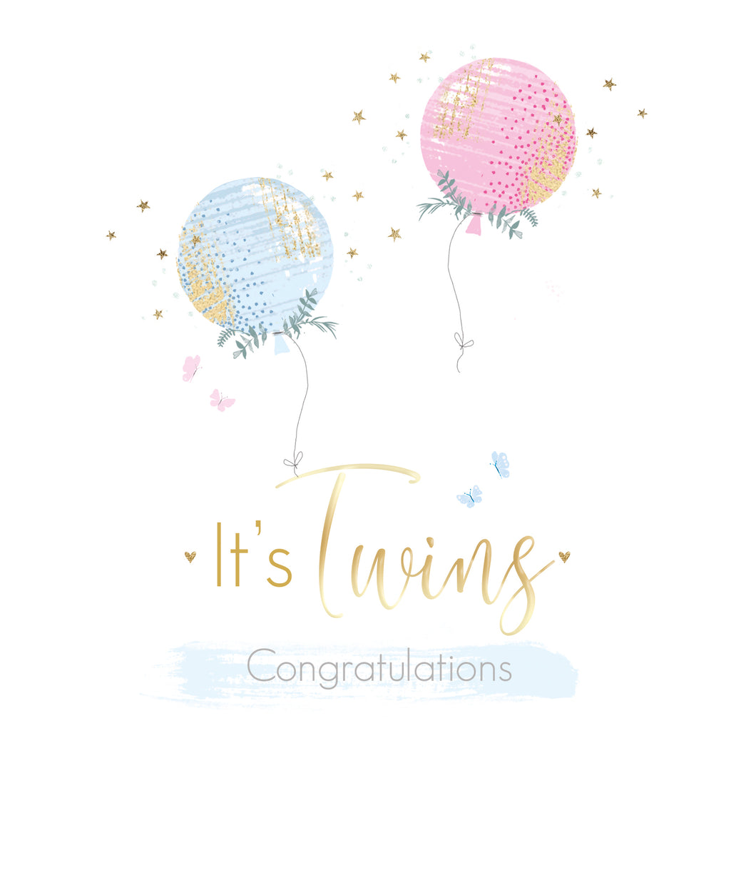 It's Twins (Boy/Girl) - New Baby Cards