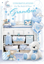 Load image into Gallery viewer, Birth of Your Grandson - New Baby Card
