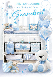 Birth of Your Grandson - New Baby Card