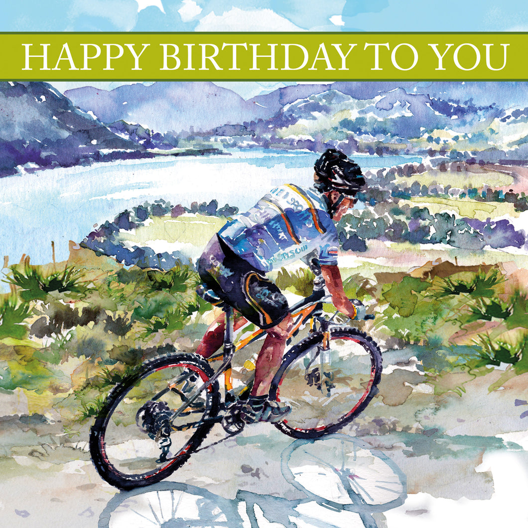 Cyclist Happy Birthday Card