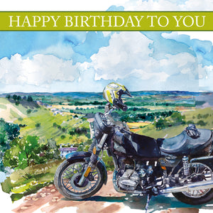 Motor Bike Happy Birthday Card
