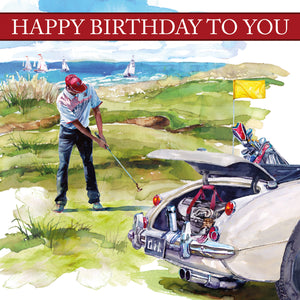 Golfer Happy Birthday Card