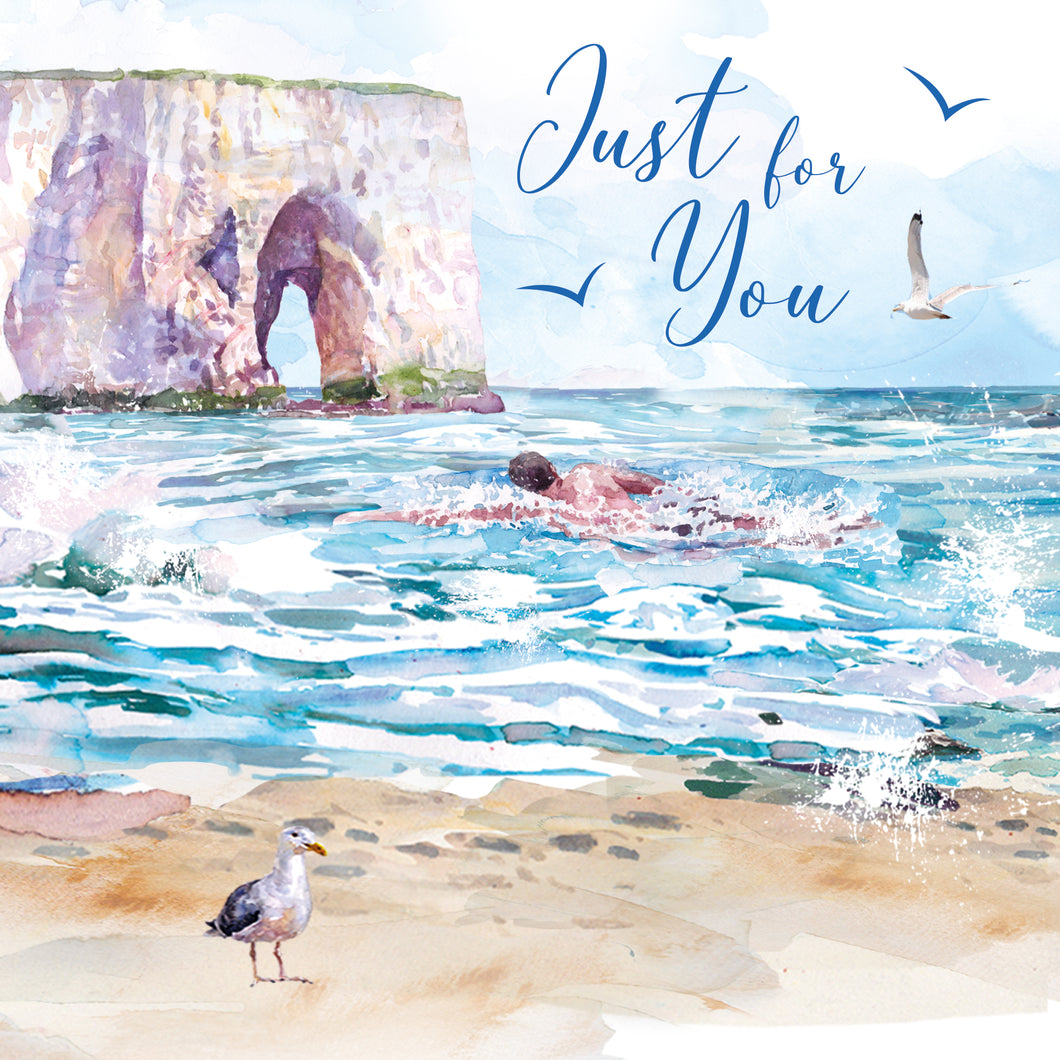 Sea Swimming Happy Birthday Card