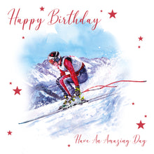 Load image into Gallery viewer, Skiing Happy Birthday Card
