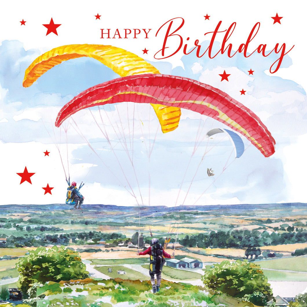 Paragliding Happy Birthday Card